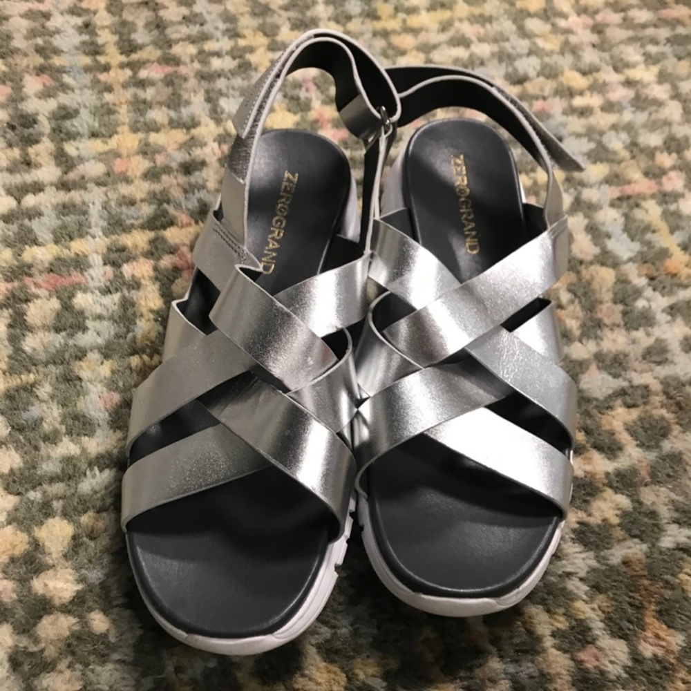 Cole Haan ZeroGrand Silver Womens slides sandals